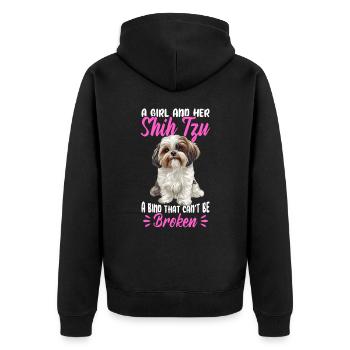 Propriétaire de chien Shih Tzu - Veste à capuche bio Premium Unisexe - noir - Dos - Nico (187cm)