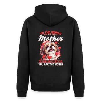 Propriétaire de chien Shih Tzu - Veste à capuche bio Premium Unisexe - noir - Dos - Nico (187cm)