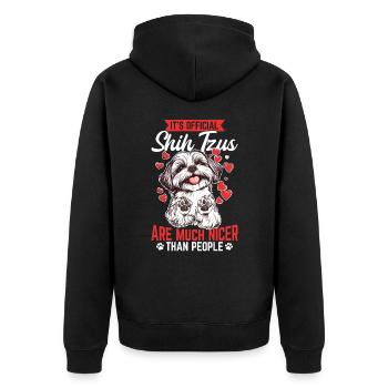 Propriétaire de chien Shih Tzu - Veste à capuche bio Premium Unisexe - noir - Dos - Nico (187cm)