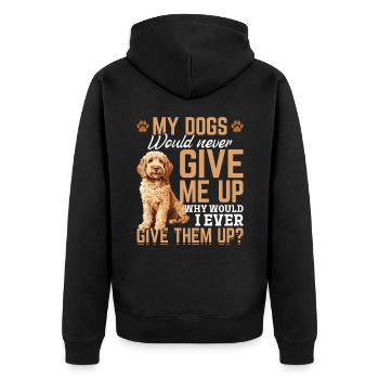 Goldendoodle Dog Owner - Unisex Premium Bio Zip Hoodie - Schwarz - Hinten - Nico (187cm)
