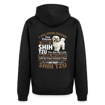 Propriétaire de chien Shih Tzu - Veste à capuche bio Premium Unisexe - noir - Dos - Nico (187cm)