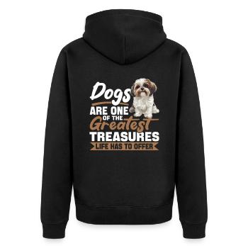Propriétaire de chien Shih Tzu - Veste à capuche bio Premium Unisexe - noir - Dos - Nico (187cm)
