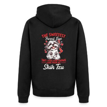 Propriétaire de chien Shih Tzu - Veste à capuche bio Premium Unisexe - noir - Dos - Nico (187cm)