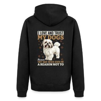 Propriétaire de chien Shih Tzu - Veste à capuche bio Premium Unisexe - noir - Dos - Nico (187cm)