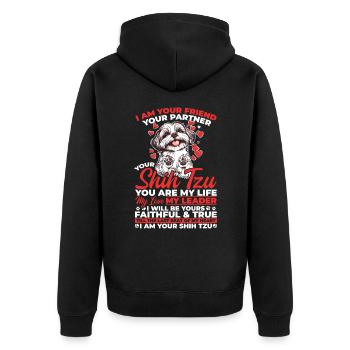 Propriétaire de chien Shih Tzu - Veste à capuche bio Premium Unisexe - noir - Dos - Nico (187cm)