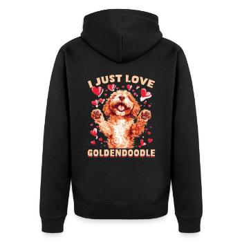 Propriétaire de chien Goldendoodle - Veste à capuche bio Premium Unisexe - noir - Dos - Nico (187cm)
