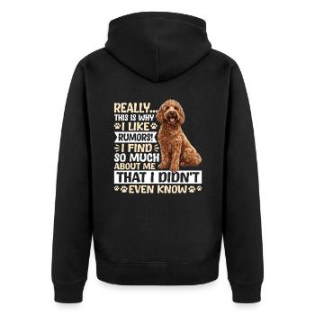 Propriétaire de chien Goldendoodle - Veste à capuche bio Premium Unisexe - noir - Dos - Nico (187cm)