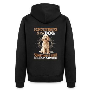 Goldendoodle Dog Owner - Unisex Premium Bio Zip Hoodie - Schwarz - Hinten - Nico (187cm)