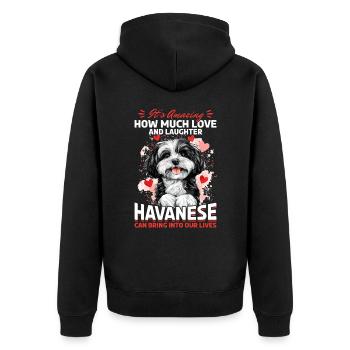 Mignon propriétaire de chien havanais - Veste à capuche bio Premium Unisexe - noir - Dos - Nico (187cm)