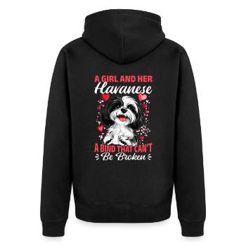 Mignon propriétaire de chien havanais - Veste à capuche bio Premium Unisexe - noir - Dos - Nico (187cm)