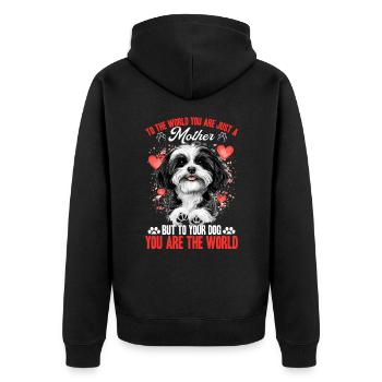 Cute Havanese Dog Owner - Unisex Premium Organic Zip Hoodie - black - Back - Nico (187cm)