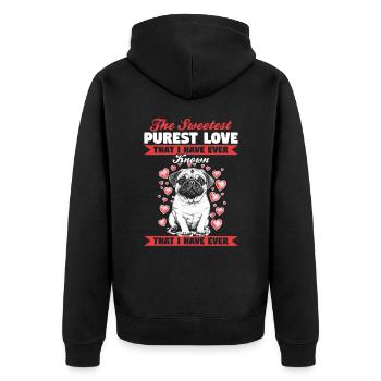 Mignon propriétaire de chien carlin - Veste à capuche bio Premium Unisexe - noir - Dos - Nico (187cm)