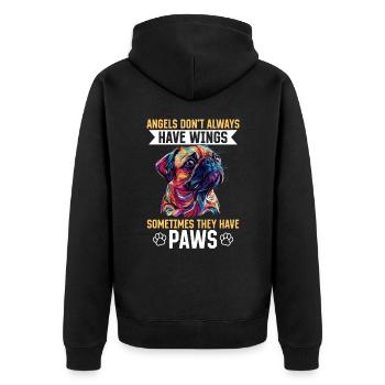 Mignon propriétaire de chien carlin - Veste à capuche bio Premium Unisexe - noir - Dos - Nico (187cm)