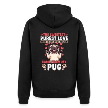 Mignon propriétaire de chien carlin - Veste à capuche bio Premium Unisexe - noir - Dos - Nico (187cm)