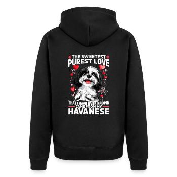 Mignon propriétaire de chien havanais - Veste à capuche bio Premium Unisexe - noir - Dos - Nico (187cm)