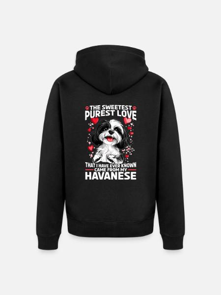 Cute Havanese Dog Owner - Unisex Premium Organic Zip Hoodie - black