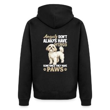 Cute Havanese Dog Owner - Unisex Premium Organic Zip Hoodie - black - Back - Nico (187cm)