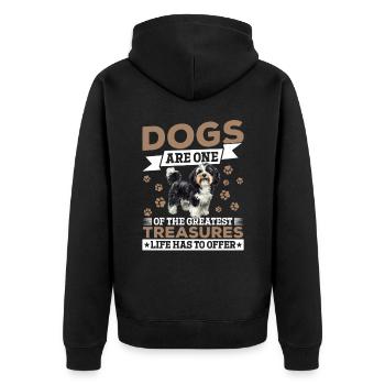 Cute Havanese Dog Owner - Unisex Premium Organic Zip Hoodie - black - Back - Nico (187cm)