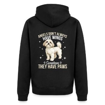 Cute Havanese Dog Owner - Unisex Premium Organic Zip Hoodie - black - Back - Nico (187cm)