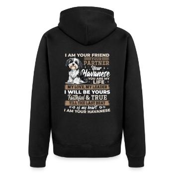 Mignon propriétaire de chien havanais - Veste à capuche bio Premium Unisexe - noir - Dos - Nico (187cm)