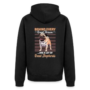 Mignon propriétaire de chien carlin - Veste à capuche bio Premium Unisexe - noir - Dos - Nico (187cm)