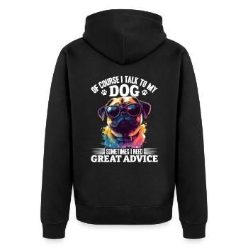 Mignon propriétaire de chien carlin - Veste à capuche bio Premium Unisexe - noir - Dos - Nico (187cm)