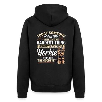 Yorkshire Terrier Propriétaire d’un chien Yorkie - Veste à capuche bio Premium Unisexe - noir - Dos - Nico (187cm)