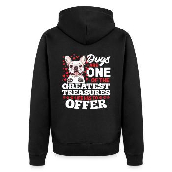Bouledogue français Frenchie Propriétaire de chien - Veste à capuche bio Premium Unisexe - noir - Dos - Nico (187cm)