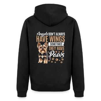 Yorkshire Terrier Propriétaire d’un chien Yorkie - Veste à capuche bio Premium Unisexe - noir - Dos - Nico (187cm)