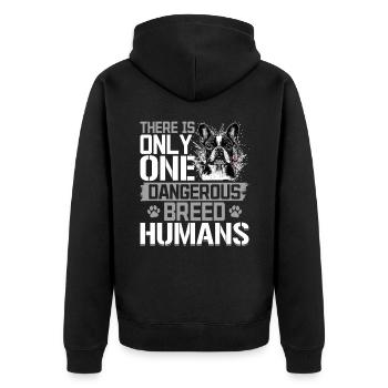 Bouledogue français Frenchie Propriétaire de chien - Veste à capuche bio Premium Unisexe - noir - Dos - Nico (187cm)