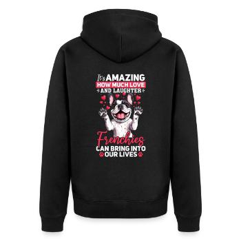 Bouledogue français Frenchie Propriétaire de chien - Veste à capuche bio Premium Unisexe - noir - Dos - Nico (187cm)