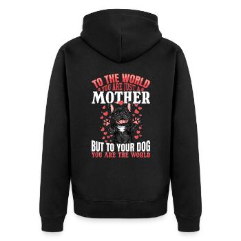 Bouledogue français Frenchie Propriétaire de chien - Veste à capuche bio Premium Unisexe - noir - Dos - Nico (187cm)