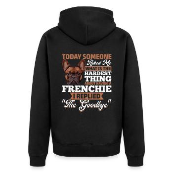 Bouledogue français Frenchie Propriétaire de chien - Veste à capuche bio Premium Unisexe - noir - Dos - Nico (187cm)