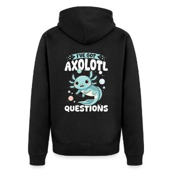 Axolotl mignon J’ai des questions sur Axolotl - Veste à capuche bio Premium Unisexe - noir - Dos - Nico (187cm)