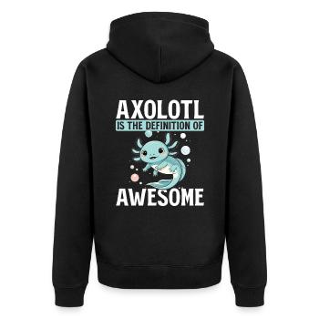 Axolotl mignon Axolotl est la définition de Awesome - Veste à capuche bio Premium Unisexe - noir - Dos - Nico (187cm)