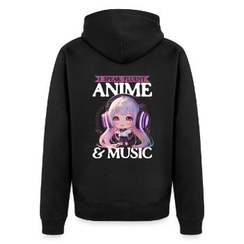 Anime et musique Kawaii - Veste à capuche bio Premium Unisexe - noir - Dos - Nico (187cm)