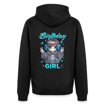 Anime et musique Kawaii - Veste à capuche bio Premium Unisexe - noir - Dos - Nico (187cm)