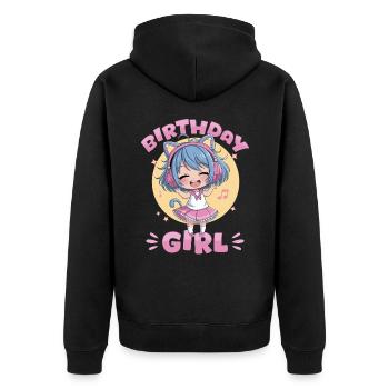 Anime & Chats Kawaii - Veste à capuche bio Premium Unisexe - noir - Dos - Nico (187cm)