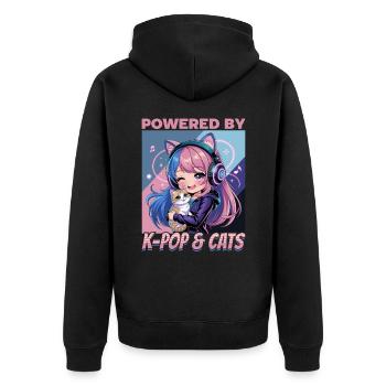 Anime K Pop & Cats Kawaii - Unisex Premium Bio Zip Hoodie - Schwarz - Hinten - Nico (187cm)