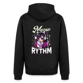 Anime K Pop & Cats Kawaii - Unisex Premium Bio Zip Hoodie - Schwarz - Hinten - Nico (187cm)