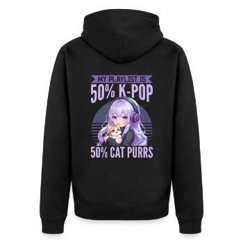 Anime K Pop & Cats Kawaii - Unisex Premium Bio Zip Hoodie - Schwarz - Hinten - Nico (187cm)
