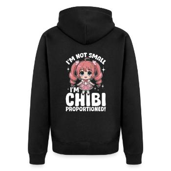 Anime Chibi Kawaii - Unisex Premium Organic Zip Hoodie - black - Back - Nico (187cm)