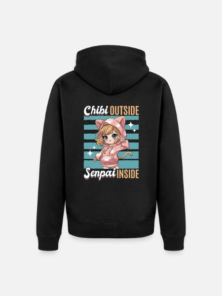 Anime Chibi Kawaii - Unisex Premium Organic Zip Hoodie - black