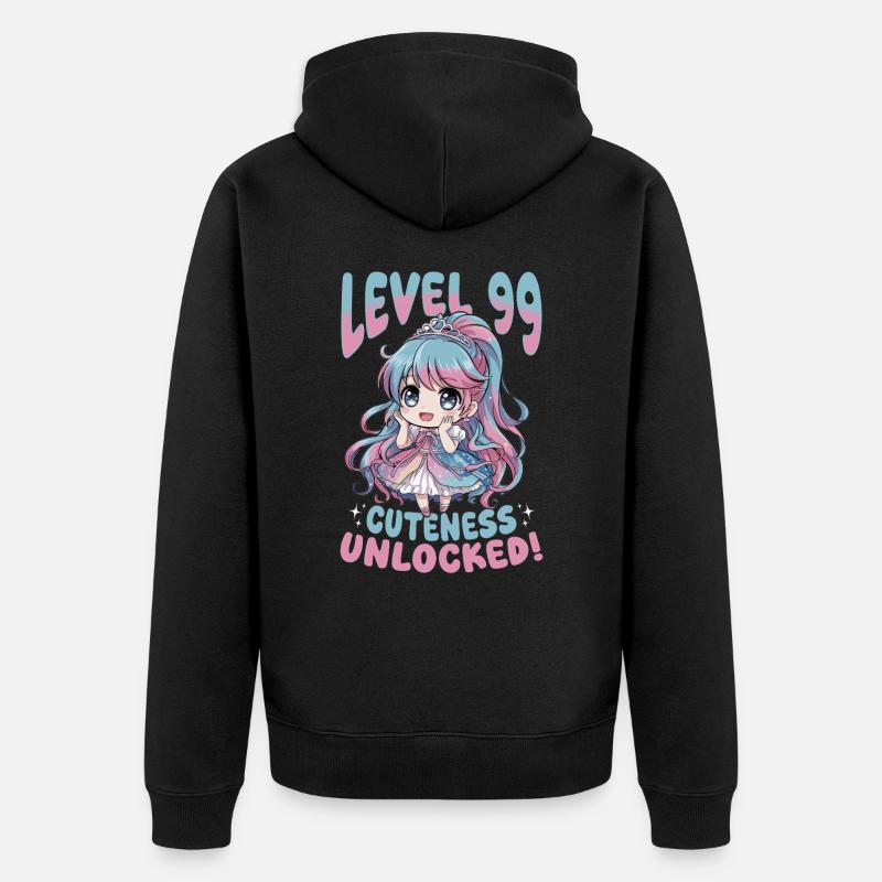 Anime Chibi Kawaii - Veste à capuche bio Premium Unisexe - noir