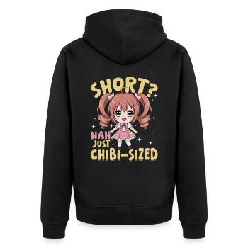 Anime Chibi Kawaii - Unisex Premium Organic Zip Hoodie - black - Back - Nico (187cm)