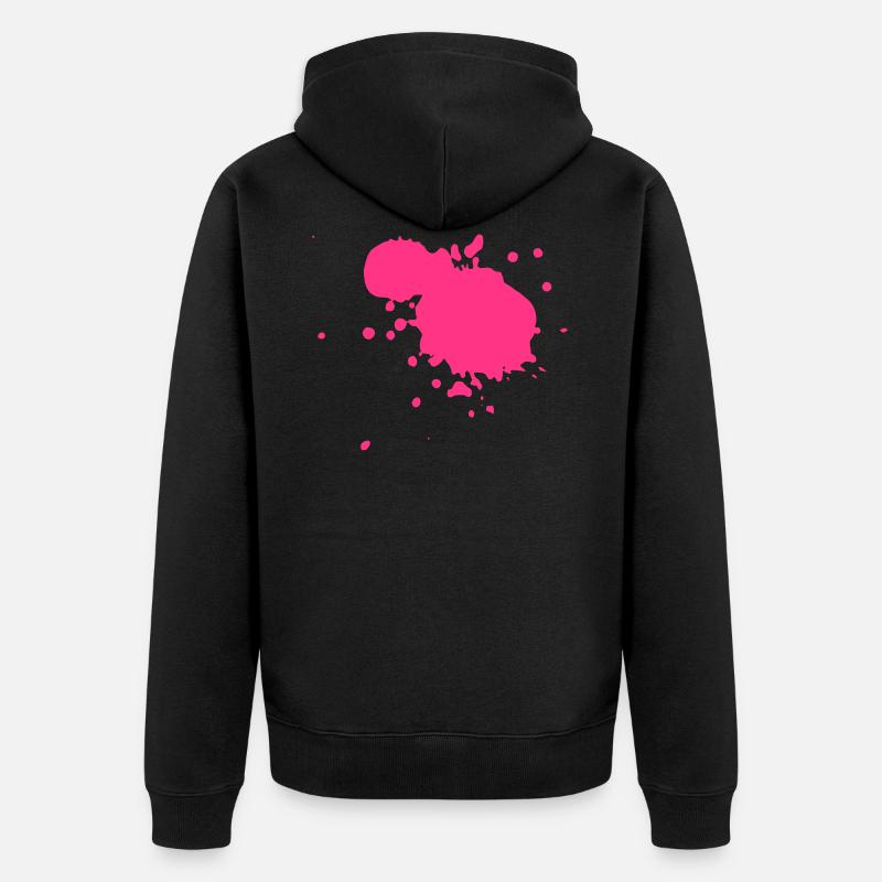 Farbklecks - Unisex Premium Bio Zip Hoodie - Schwarz