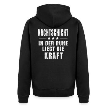 Night Shift T-shirt - Veste à capuche bio Premium Unisexe - noir - Dos - Nico (187cm)
