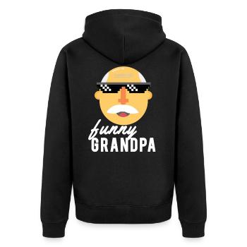drôle papy - Veste à capuche bio Premium Unisexe - noir - Dos - Nico (187cm)