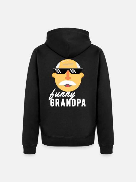 drôle papy - Veste à capuche bio Premium Unisexe - noir