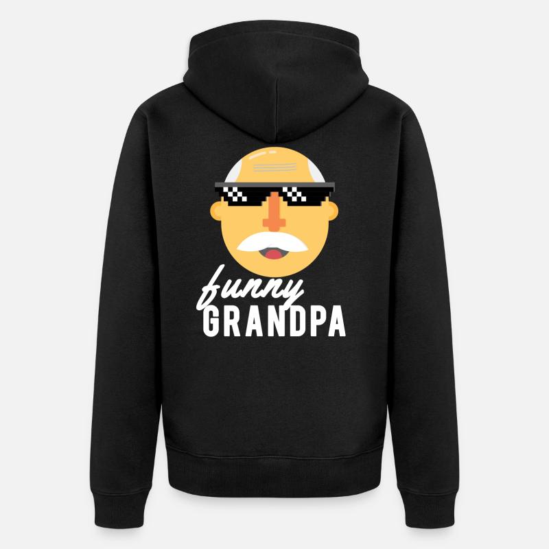 drôle papy - Veste à capuche bio Premium Unisexe - noir